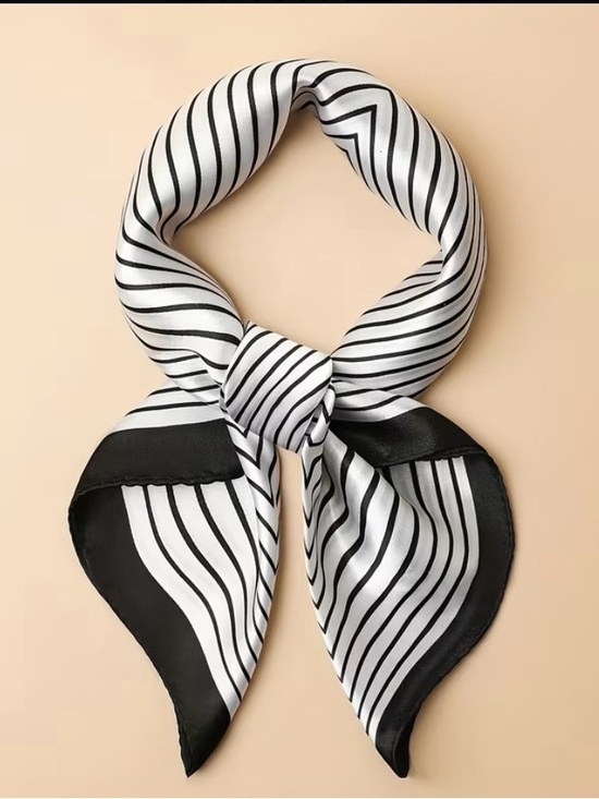Accessories - Striped Scarf in Black and offwhite